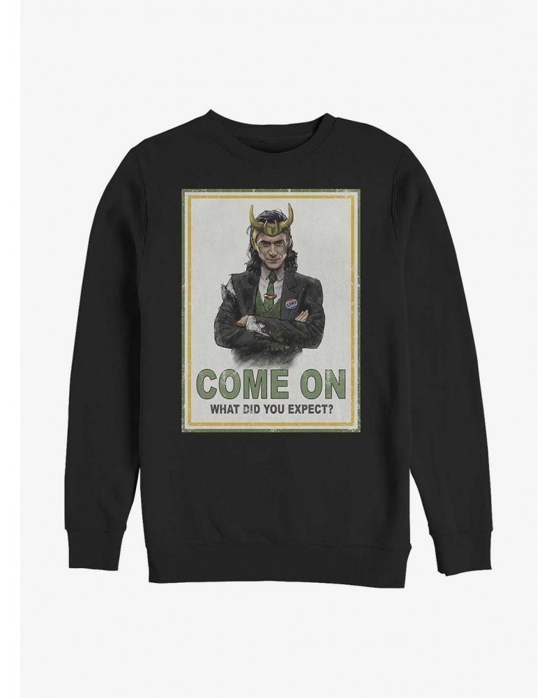 Marvel Loki President Loki Poster Sweatshirt $14.76 Sweatshirts