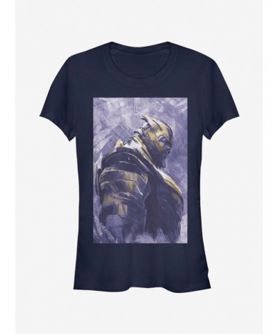 Marvel Avengers: Endgame Thanos Painted Girls Navy Blue T-Shirt $7.17 T-Shirts