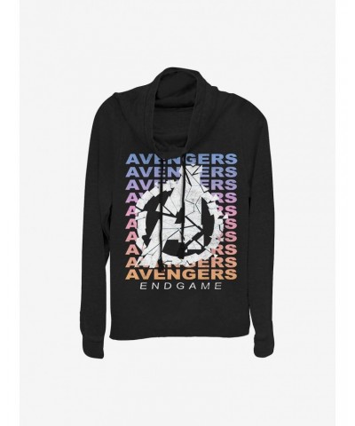 Marvel Avengers Gradient Logo Cowlneck Long-Sleeve Girls Top $14.01 Tops