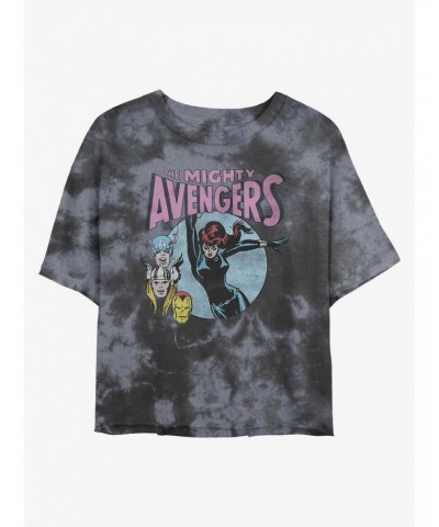 Marvel Avengers Mighty Heroes Tie-Dye Girls Crop T-Shirt $9.25 T-Shirts