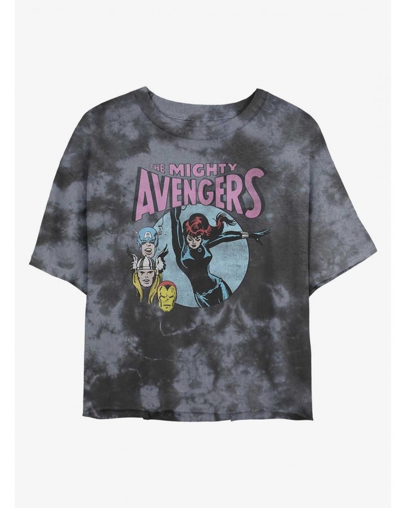 Marvel Avengers Mighty Heroes Tie-Dye Girls Crop T-Shirt $9.25 T-Shirts