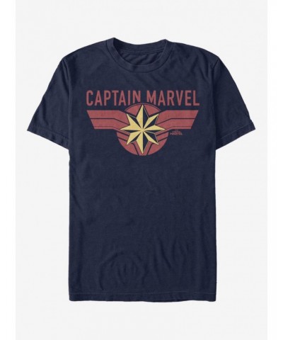 Marvel Captain Marvel Captain Gold Logo T-Shirt $7.65 T-Shirts