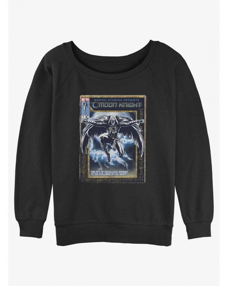 Marvel Moon Knight Vengeance Strikes Cover Girls Slouchy Sweatshirt $14.17 Sweatshirts