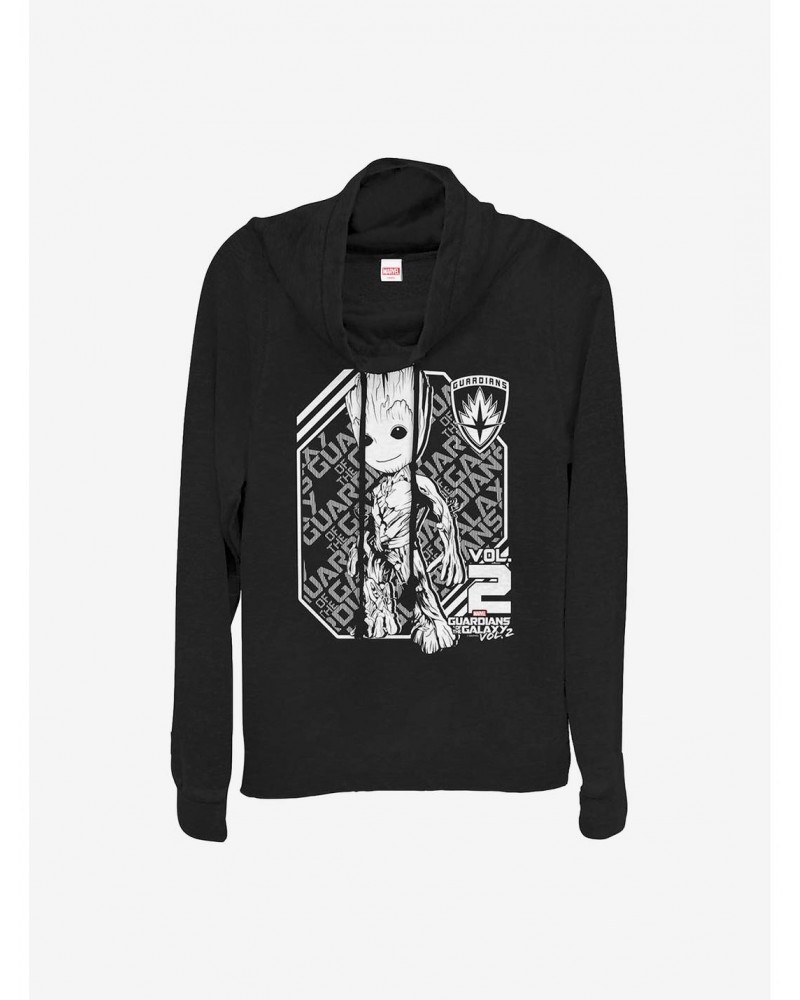 Marvel Guardians Of The Galaxy Groot Volume Two Cowlneck Long-Sleeve Girls Top $10.78 Tops