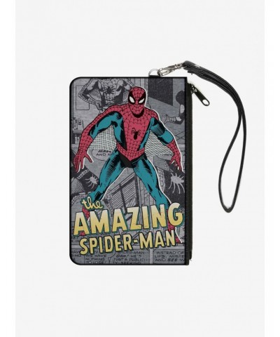 Marvel Classic The Amazing Spider Man Pose Comic Scenes Wallet Canvas Zip Clutch $9.45 Clutches