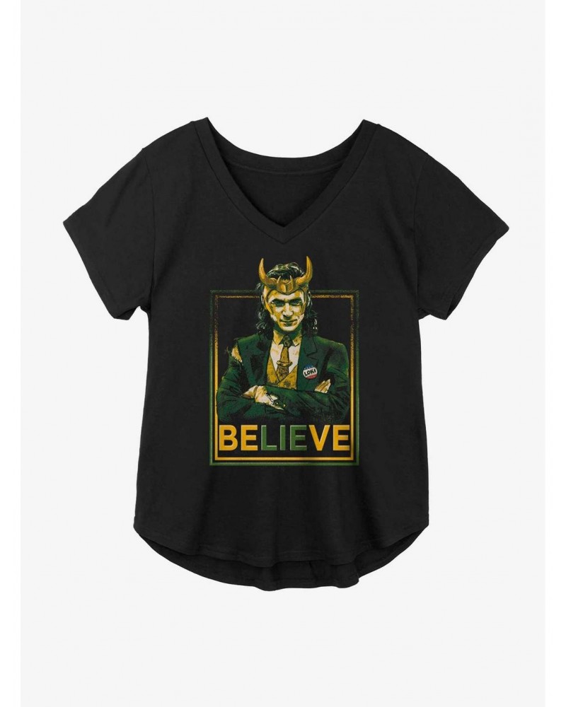 Marvel Loki Believe President Variant Girls Plus Size T-Shirt $7.63 T-Shirts