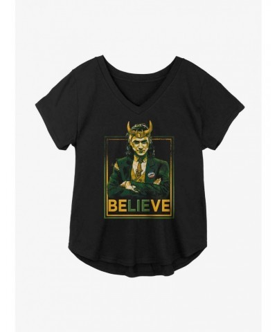 Marvel Loki Believe President Variant Girls Plus Size T-Shirt $7.63 T-Shirts