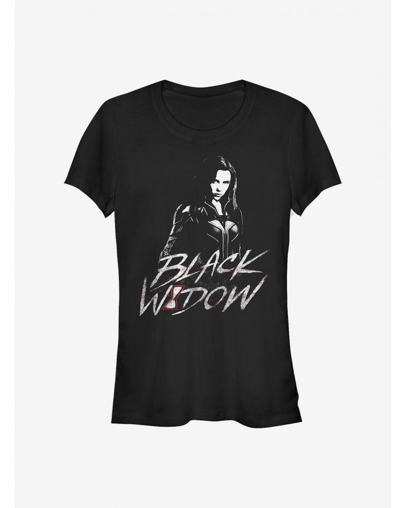 Marvel Black Widow Fierce Pose Girls T-Shirt $6.37 T-Shirts