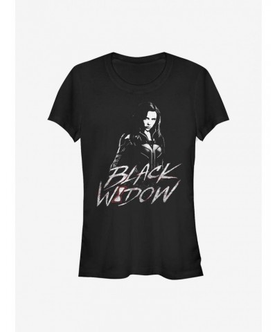 Marvel Black Widow Fierce Pose Girls T-Shirt $6.37 T-Shirts