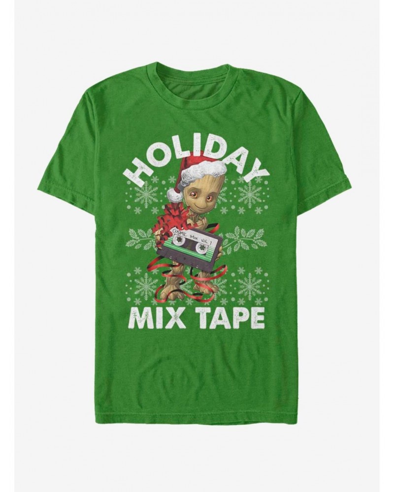 Marvel Guardians Of The Galaxy Groot Holiday Mix Tape T-Shirt $8.60 T-Shirts