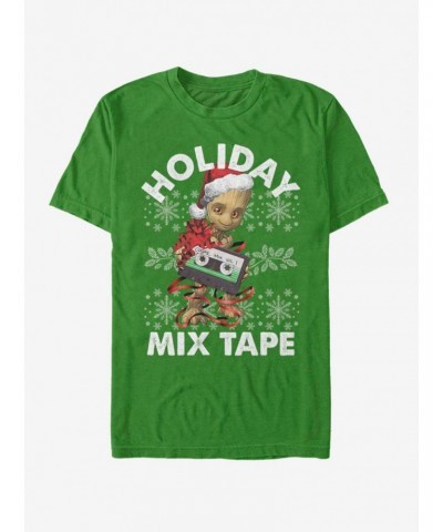 Marvel Guardians Of The Galaxy Groot Holiday Mix Tape T-Shirt $8.60 T-Shirts