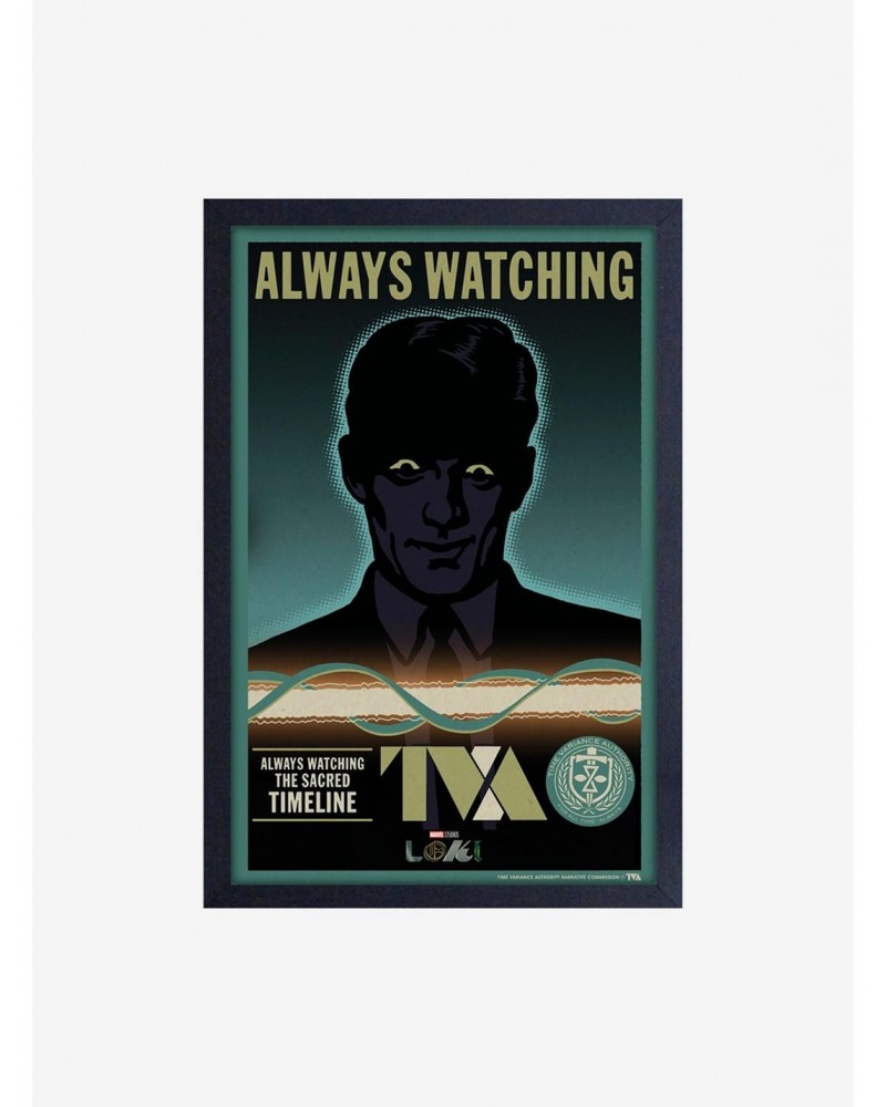 Marvel Loki Tva Always Watching Framed Wood Wall Art $9.71 Merchandises