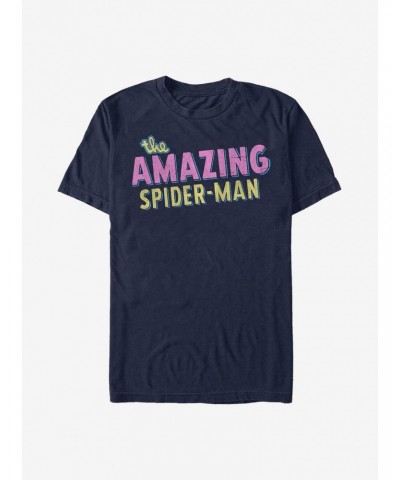 Marvel Spider-Man Amazing Retro Logo T-Shirt $8.41 T-Shirts