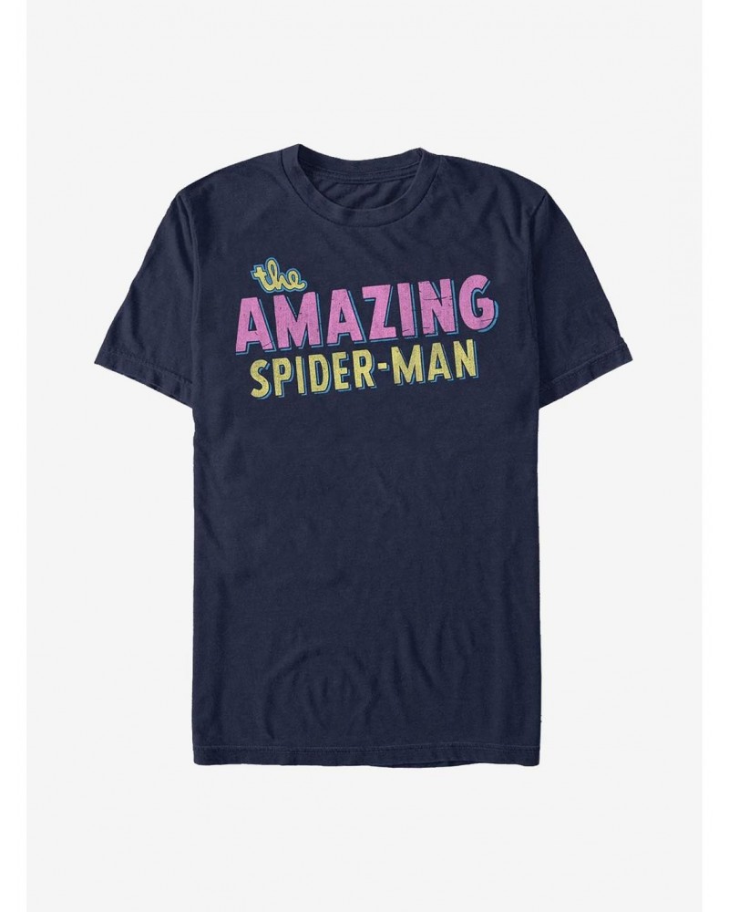 Marvel Spider-Man Amazing Retro Logo T-Shirt $8.41 T-Shirts