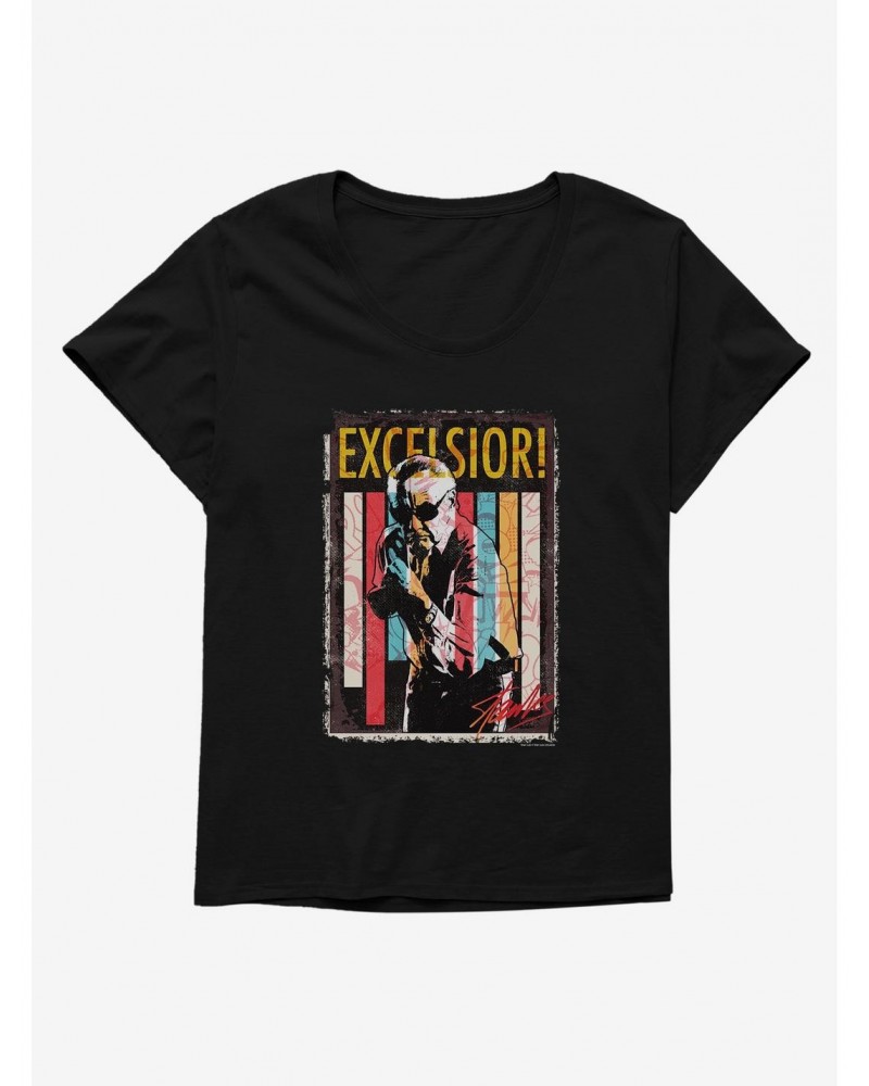 Stan Lee Universe Excelsior! Stripes Girls T-Shirt Plus Size $10.52 T-Shirts