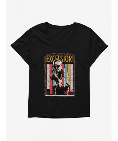 Stan Lee Universe Excelsior! Stripes Girls T-Shirt Plus Size $10.52 T-Shirts