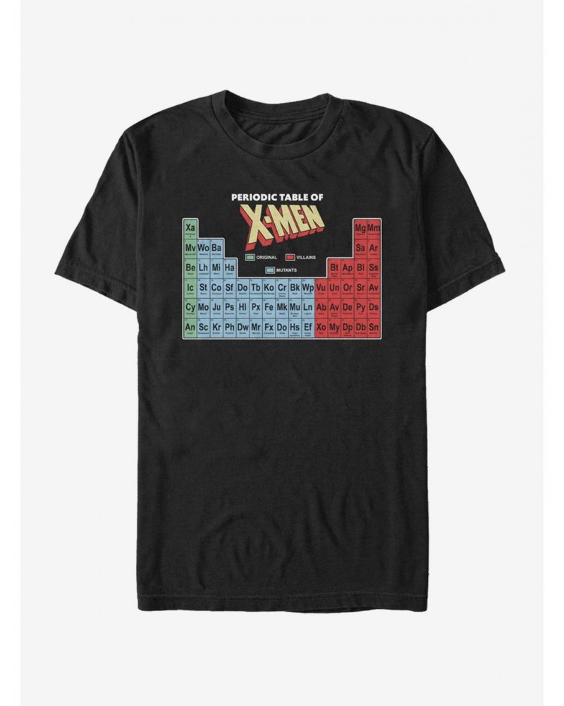 Marvel X-Men X-Men Periodic Table T-Shirt $6.88 T-Shirts