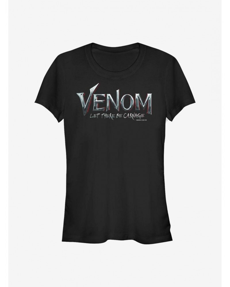 Marvel Venom: Let There Be Carnage Venom Logo Girls T-Shirt $6.77 T-Shirts