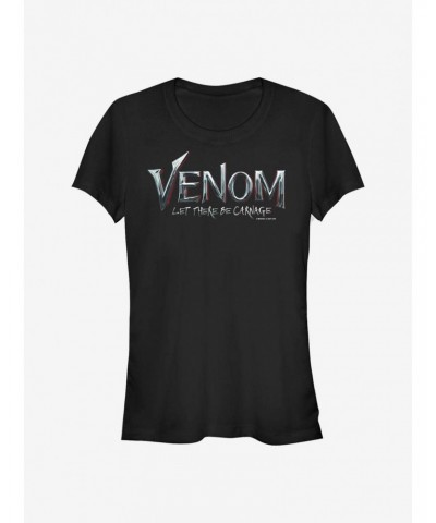 Marvel Venom: Let There Be Carnage Venom Logo Girls T-Shirt $6.77 T-Shirts