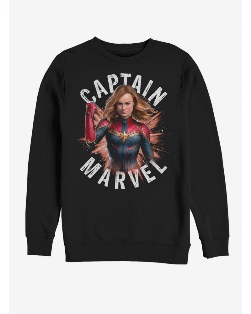 Marvel Avengers: Endgame Captain Marvel Burst Sweatshirt $8.86 Sweatshirts