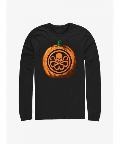 Marvel Hydra Skull Pumpkin Logo Long-Sleeve T-Shirt $7.90 T-Shirts