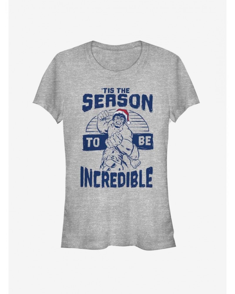 Marvel Hulk Incredible Season Holiday Girls T-Shirt $8.76 T-Shirts