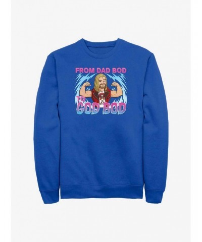 Marvel Thor: Love and Thunder Dad Bod To God Bod Sweatshirt $11.22 Sweatshirts