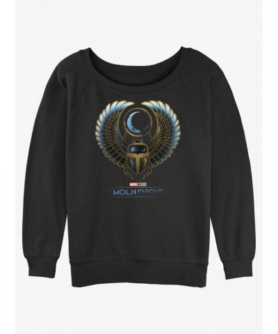 Marvel Moon Knight Scarab Moon Girls Slouchy Sweatshirt $11.22 Sweatshirts