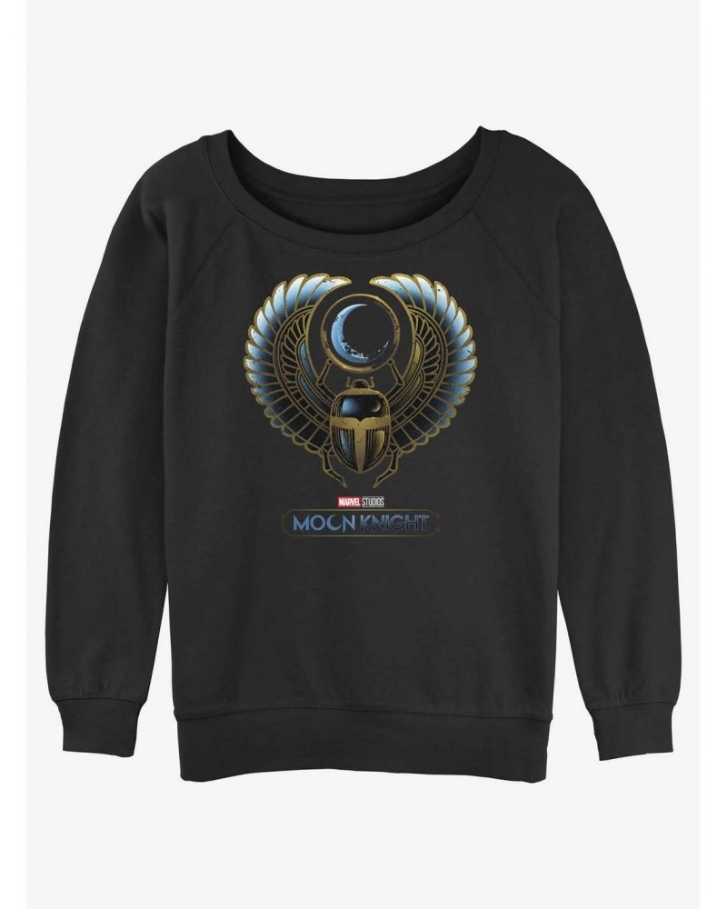 Marvel Moon Knight Scarab Moon Girls Slouchy Sweatshirt $11.22 Sweatshirts