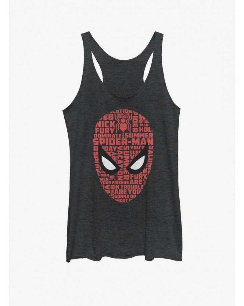 Marvel Spider-Man Far From Home Spider Word Face Girls Tank $6.22 Tanks