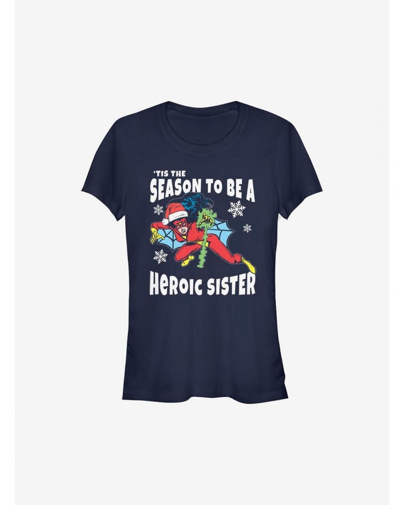 Marvel Heroic Sister Holiday Girls T-Shirt $8.17 T-Shirts