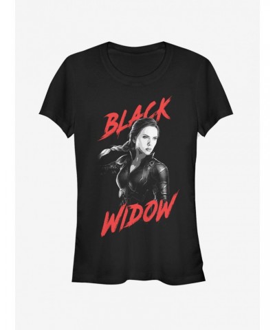 Marvel Avengers: Endgame High Contrast Black Widow Girls T-Shirt $8.57 T-Shirts