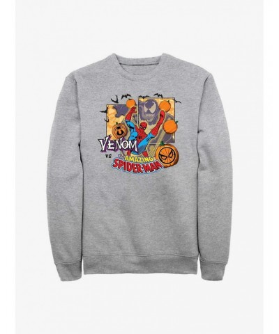 Marvel Spider-Man Venom vs Spider-Man Halloween Sweatshirt $11.51 Sweatshirts