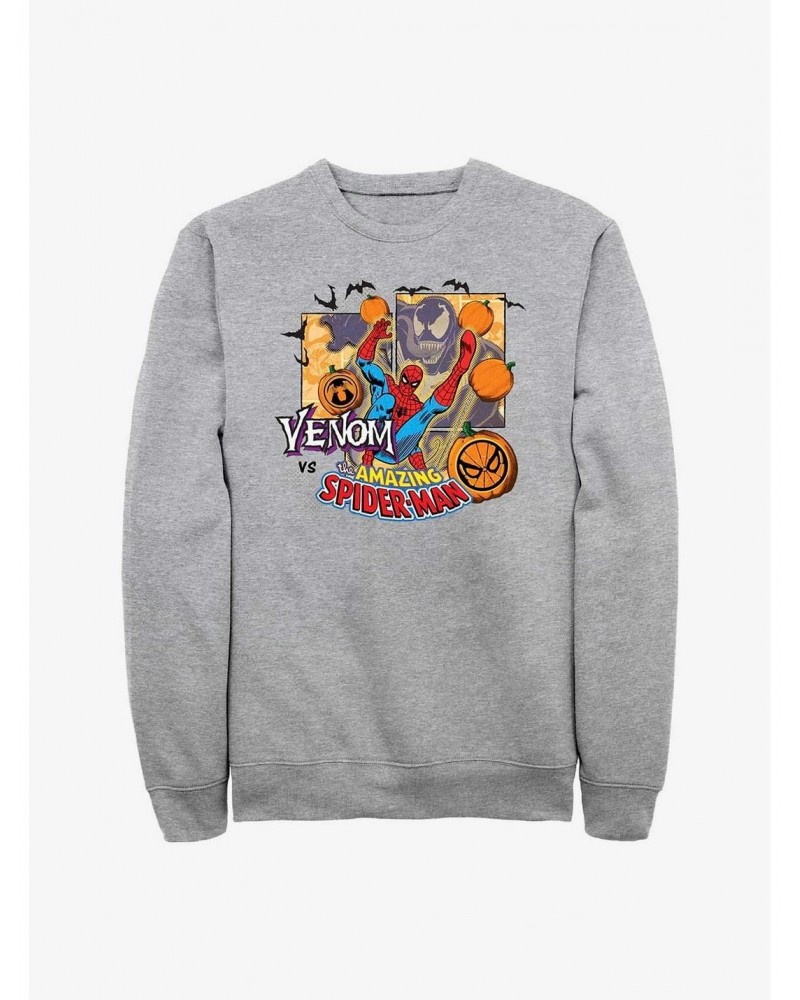 Marvel Spider-Man Venom vs Spider-Man Halloween Sweatshirt $11.51 Sweatshirts