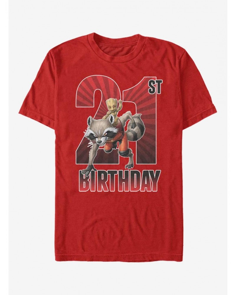 Marvel Guardians Of The Galaxy Groot 21st Birthday T-Shirt $8.03 T-Shirts