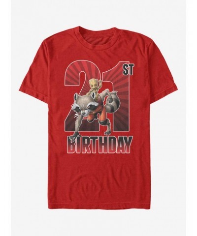 Marvel Guardians Of The Galaxy Groot 21st Birthday T-Shirt $8.03 T-Shirts