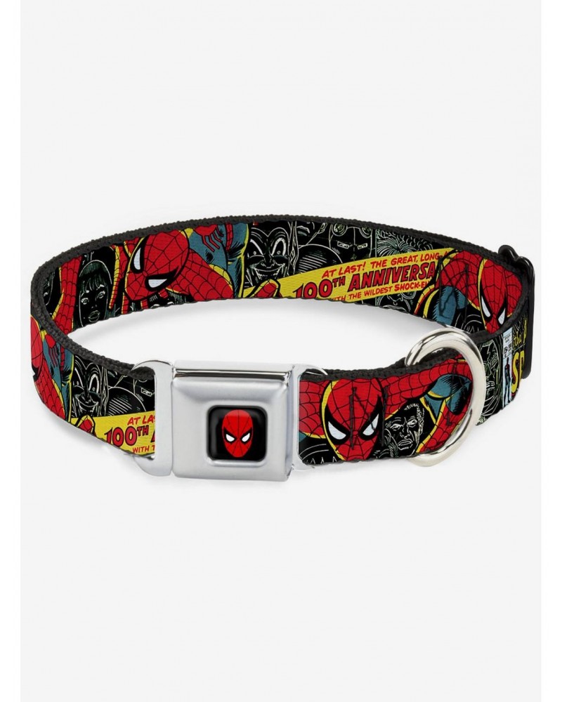 Marvel The Amazing Spider-Man 100Th Anniversary Cover Seatbelt Buckle Dog Collar $11.95 Pet Collars