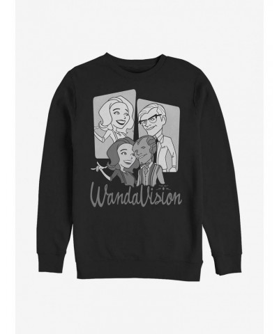 Marvel WandaVision Retro Character Panels Crew Sweatshirt $11.81 Sweatshirts