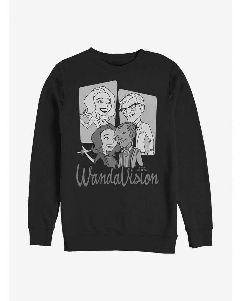 Marvel WandaVision Retro Character Panels Crew Sweatshirt $11.81 Sweatshirts