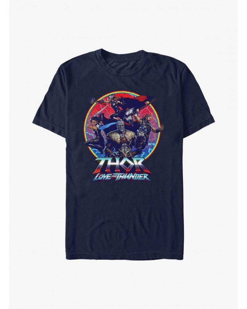 Marvel Thor: Love And Thunder Group Emblem T-Shirt $8.80 T-Shirts