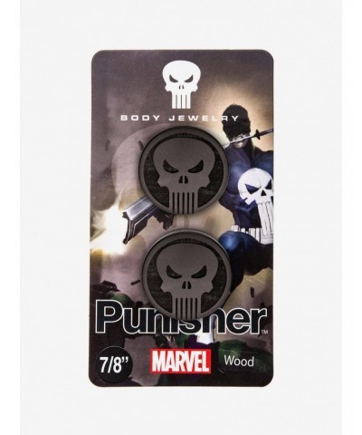 Marvel Punisher Double Flare Iron Wood Plugs $6.56 Plugs