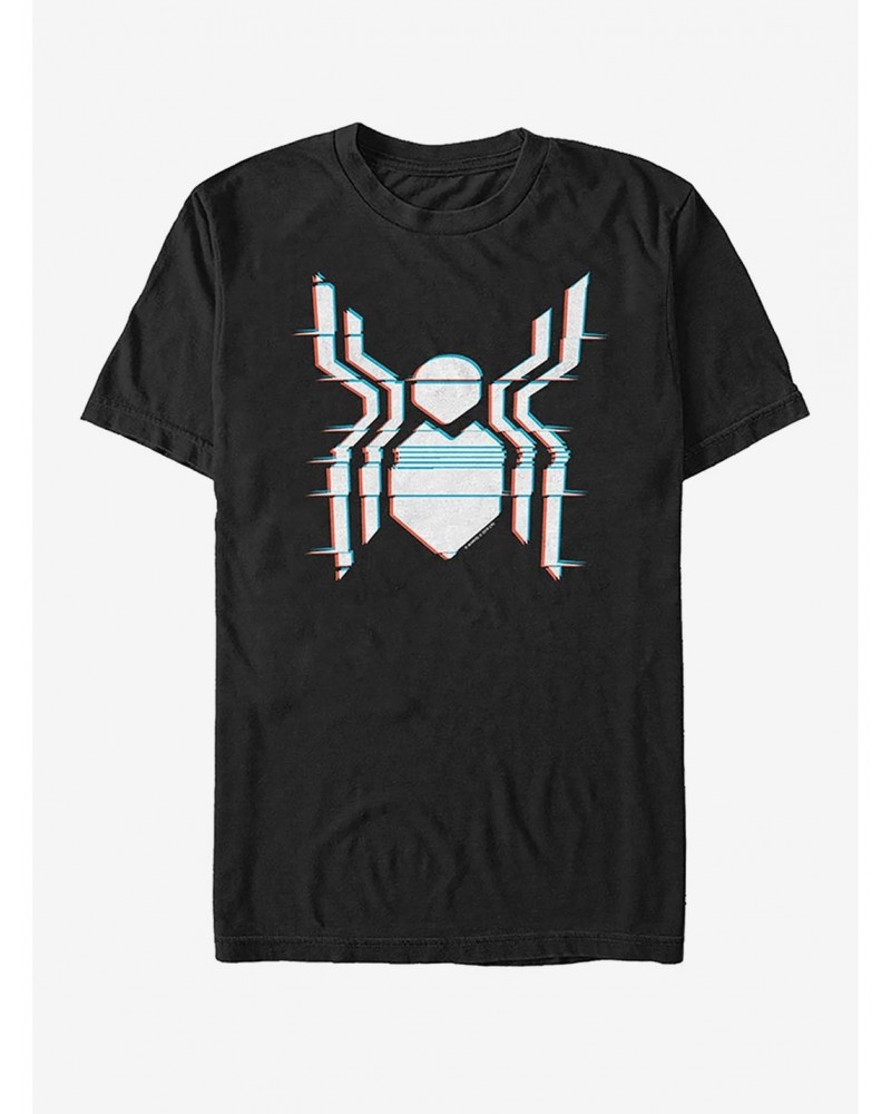 Marvel Spider-Man Far From Home Glitch Spider Logo T-Shirt $6.50 T-Shirts