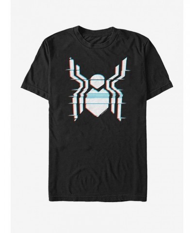 Marvel Spider-Man Far From Home Glitch Spider Logo T-Shirt $6.50 T-Shirts