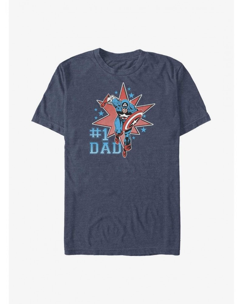 Marvel Captain America Number One Dad Big & Tall T-Shirt $9.81 T-Shirts