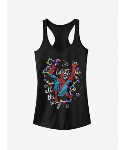 Marvel Spider-Man JingleChristmas Lights Girls Tank $7.97 Tanks