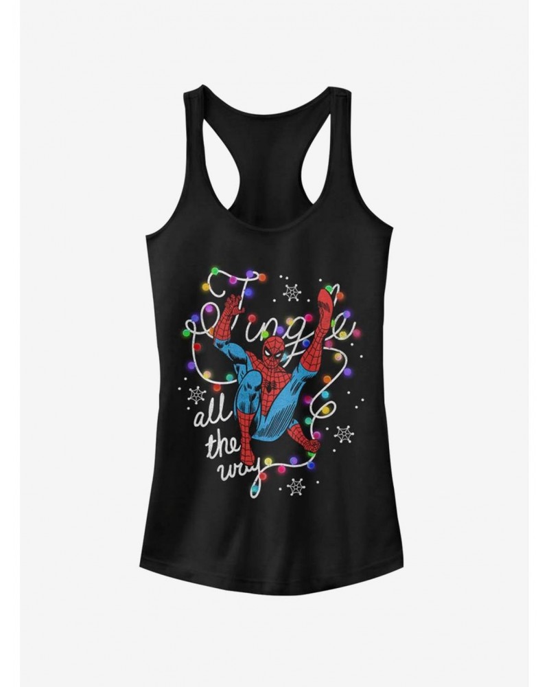 Marvel Spider-Man JingleChristmas Lights Girls Tank $7.97 Tanks