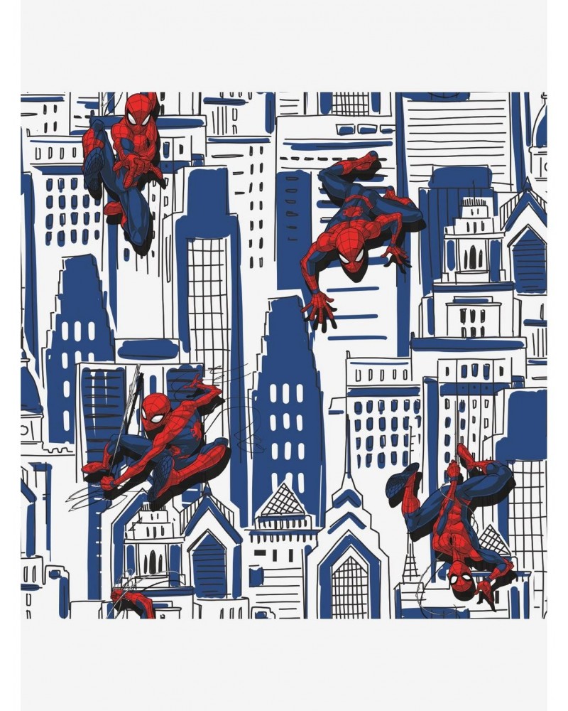 Marvel Spider-Man Cityscape Peel And Stick Wallpaper $17.96 Wallpapers