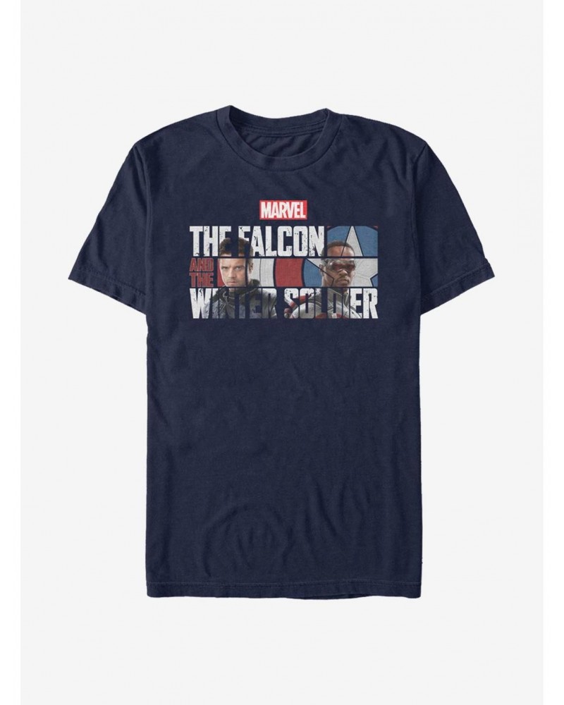 Marvel The Falcon And The Winter Soldier Logo Fill T-Shirt $9.56 T-Shirts