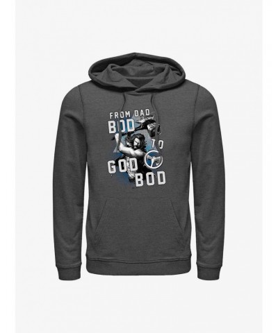 Marvel Thor: Love and Thunder From Dad Bod To God Bod Hoodie $14.01 Hoodies