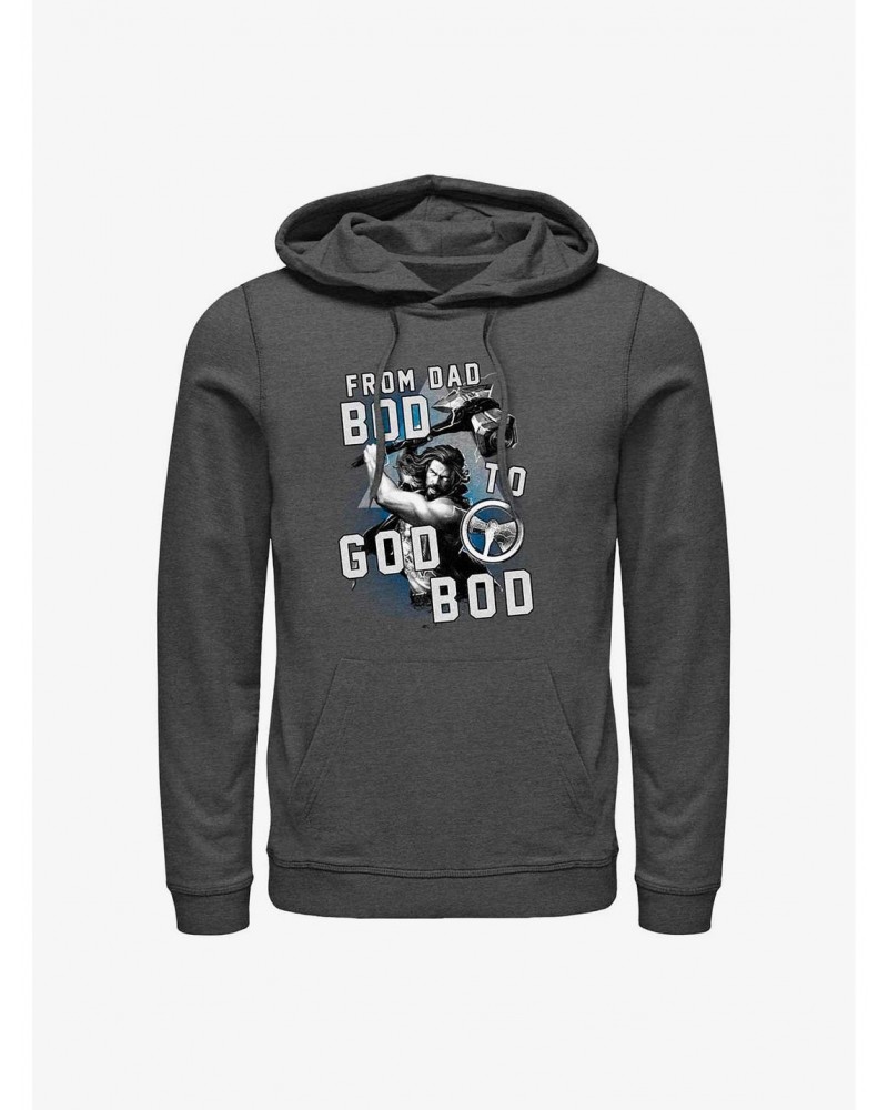 Marvel Thor: Love and Thunder From Dad Bod To God Bod Hoodie $14.01 Hoodies